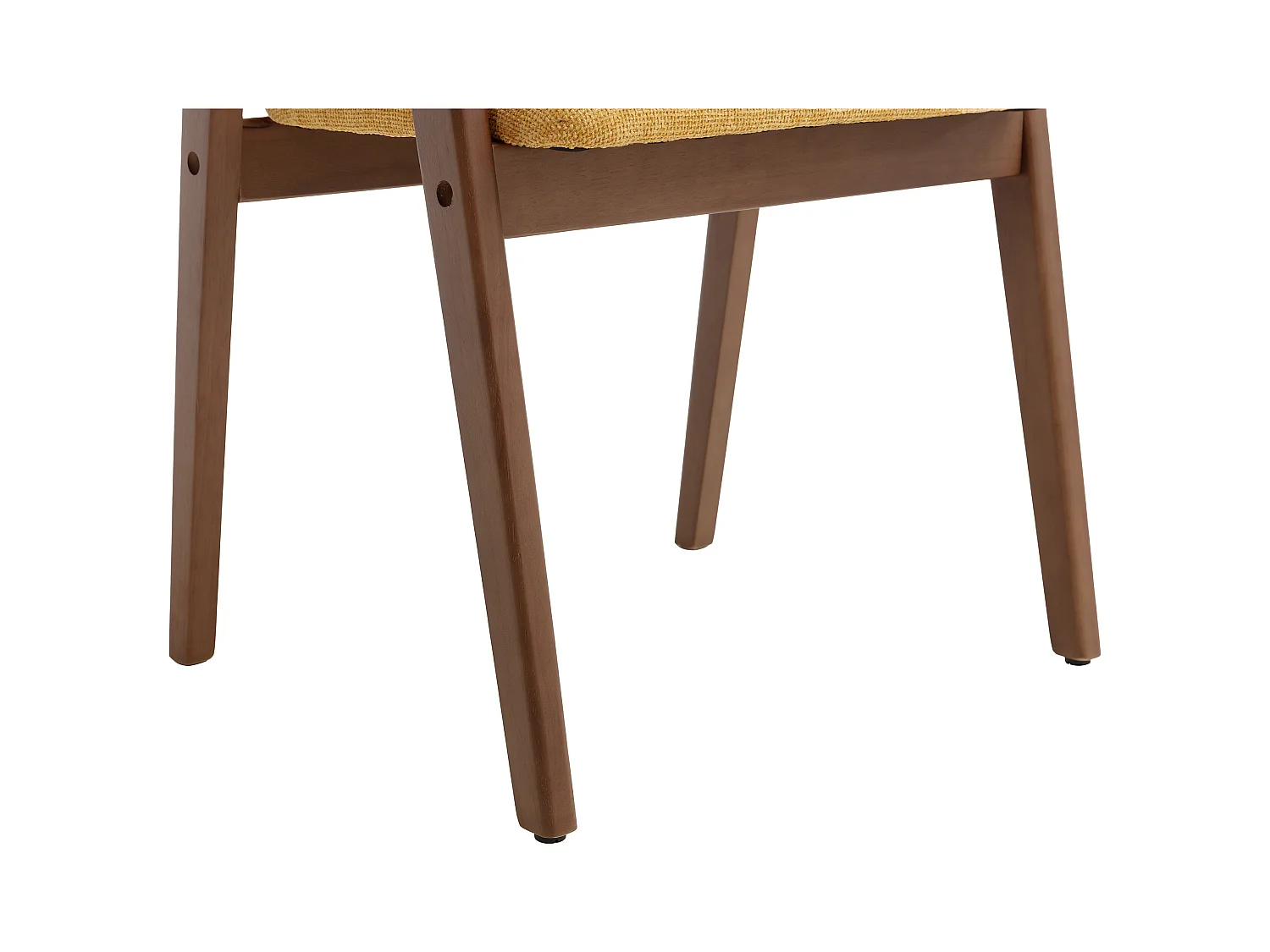 Sæt med 2 stole med armlæn i tekstureret stof og gummitræ - Gul og mørk natur - SOLUNA