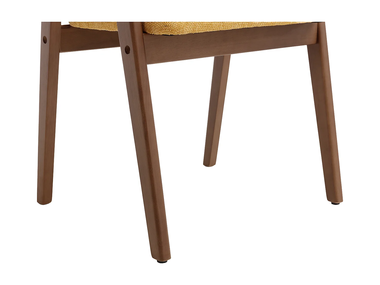 Lot de 2 chaises avec accoudoirs en tissu texturé et bois d'hévéa - Jaune et naturel foncé - SOLUNA