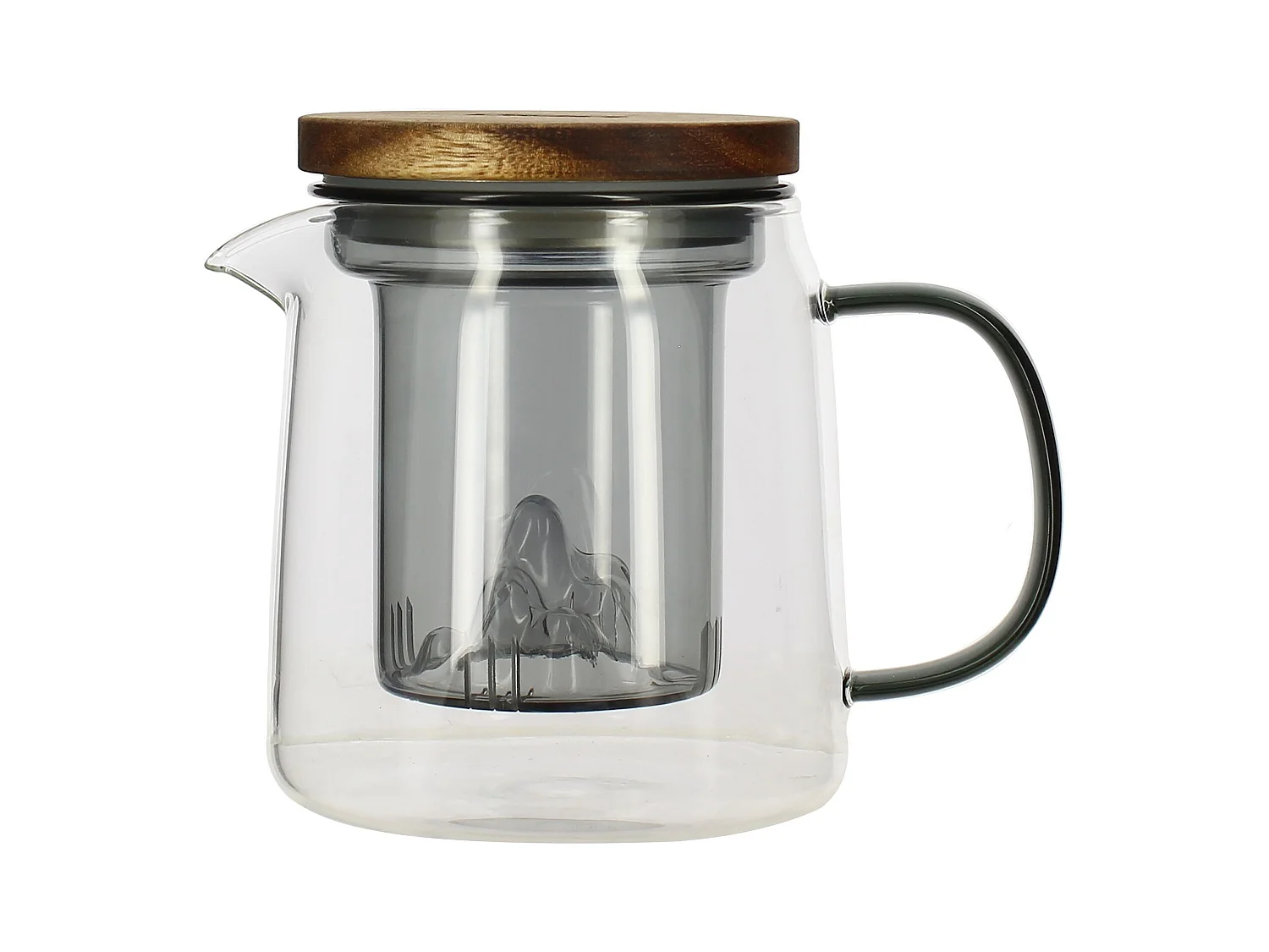 Ogo Living - Theiere Laska 450ml En Verre Borosilicate Avec Anse Et Infuseur Gris