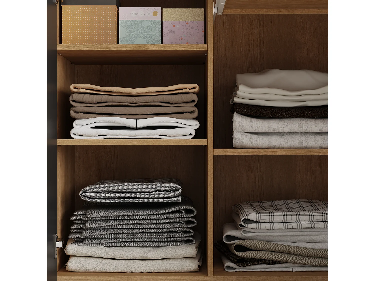 Armoire de rangement basse en Gris foncé&Bois,3 étagères,2 portes,idéale pour chambre salon,dispositif anti-basculement,90x45x85cm