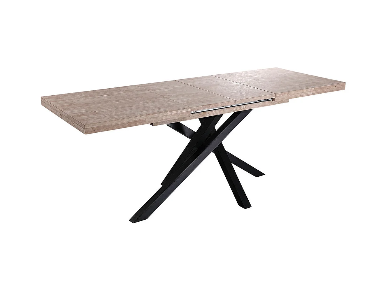 Mesa de comedor Xena extensible forma rectangular roble Honey/negro 76x140-180-220x90 cm Adec