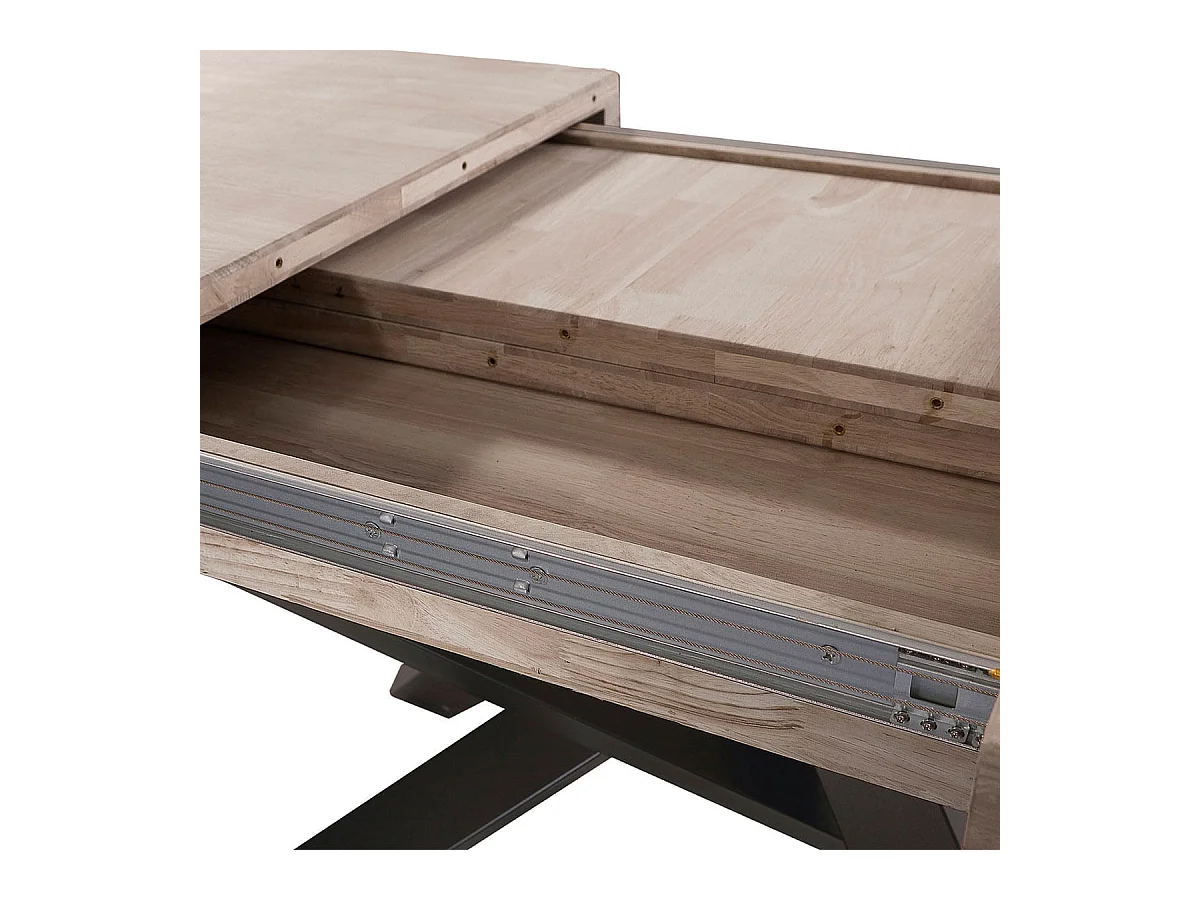 Mesa de comedor Xena extensible forma rectangular roble Honey/negro 76x140-180-220x90 cm Adec