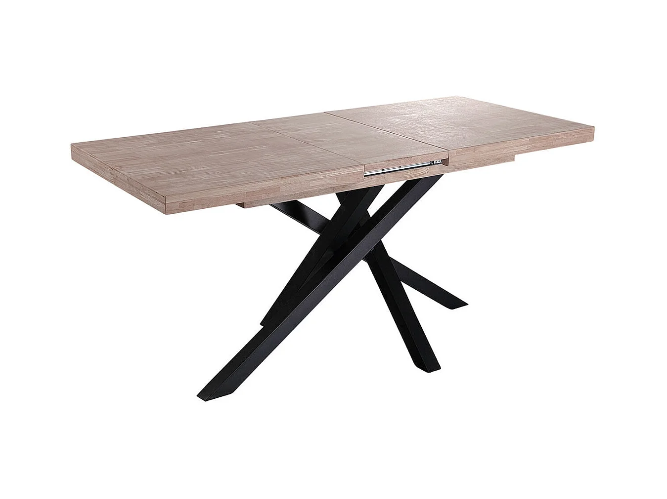 Mesa de comedor Xena extensible forma rectangular roble Honey/negro 76x140-180-220x90 cm Adec