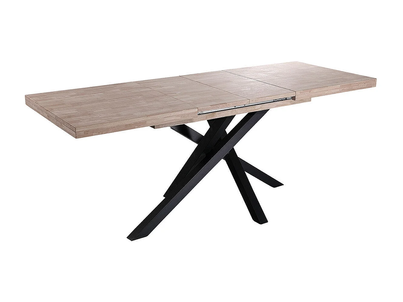 Mesa de comedor Xena extensible forma rectangular roble Honey/negro 76x140-180-220x90 cm Adec
