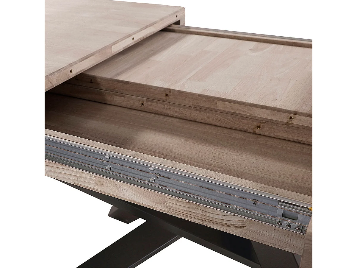 Mesa de comedor Xena extensible forma rectangular roble Honey/negro 76x140-180-220x90 cm Adec