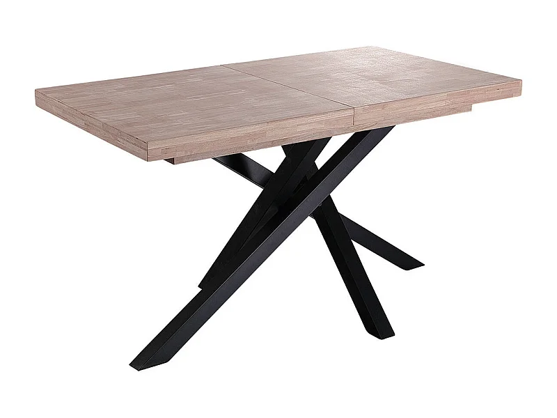 Mesa de comedor Xena extensible forma rectangular roble Honey/negro 76x140-180-220x90 cm Adec