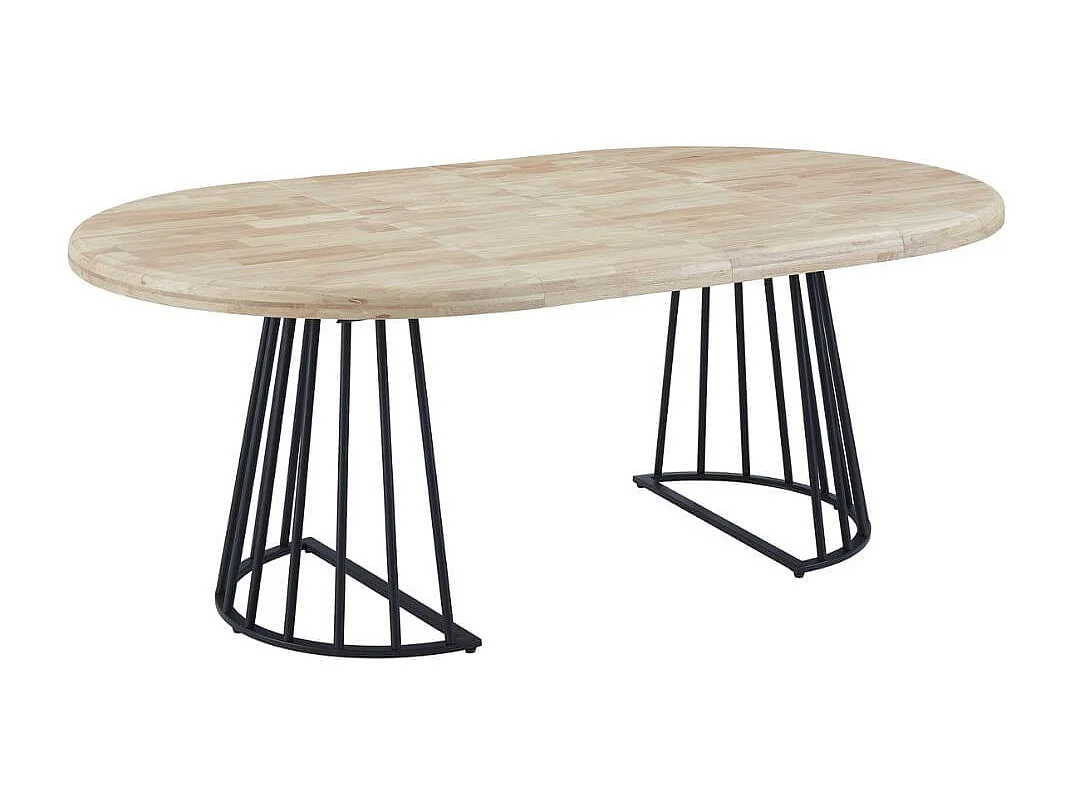Mesa de comedor Brad extensible diseño redondo nordish/negro Ø120 cm Adec