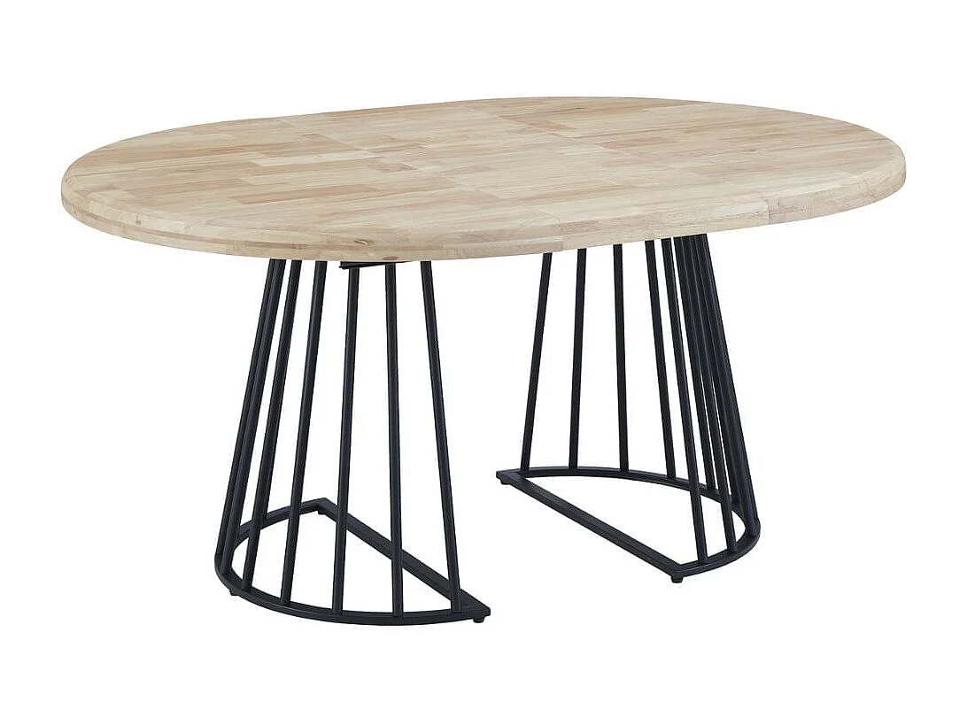 Mesa de comedor Brad extensible diseño redondo nordish/negro Ø120 cm Adec