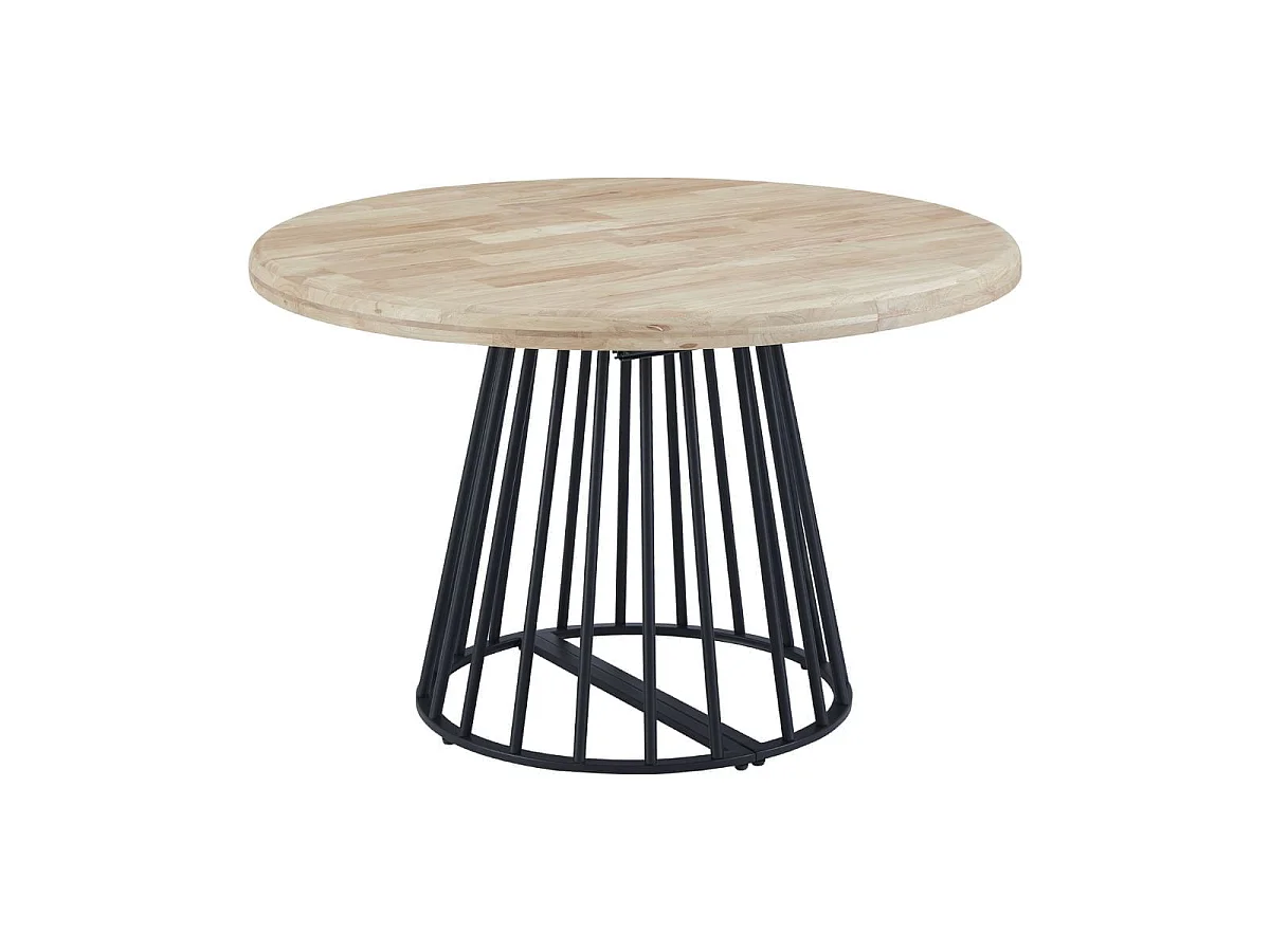 Mesa de comedor Brad extensible diseño redondo nordish/negro Ø120 cm Adec