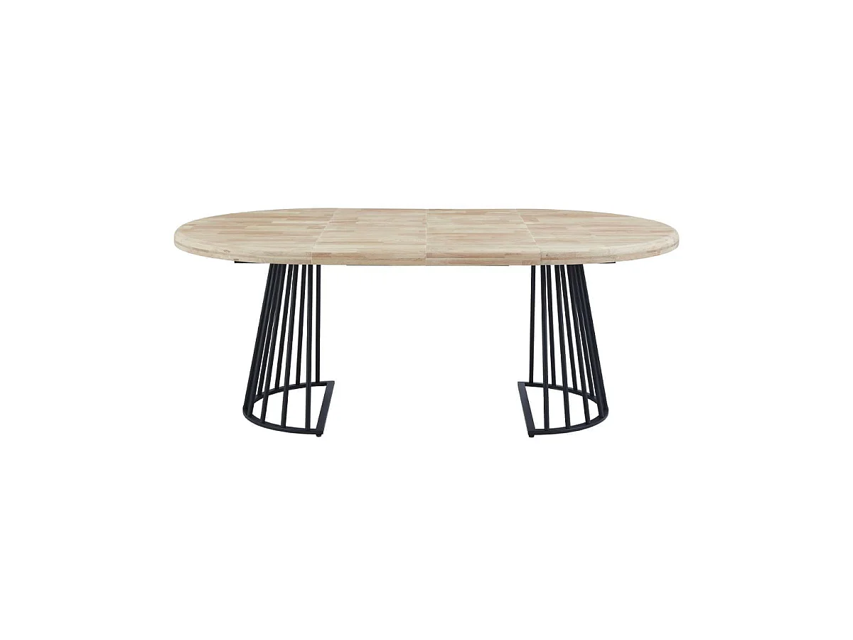 Mesa de comedor Brad extensible diseño redondo nordish/negro Ø120 cm Adec