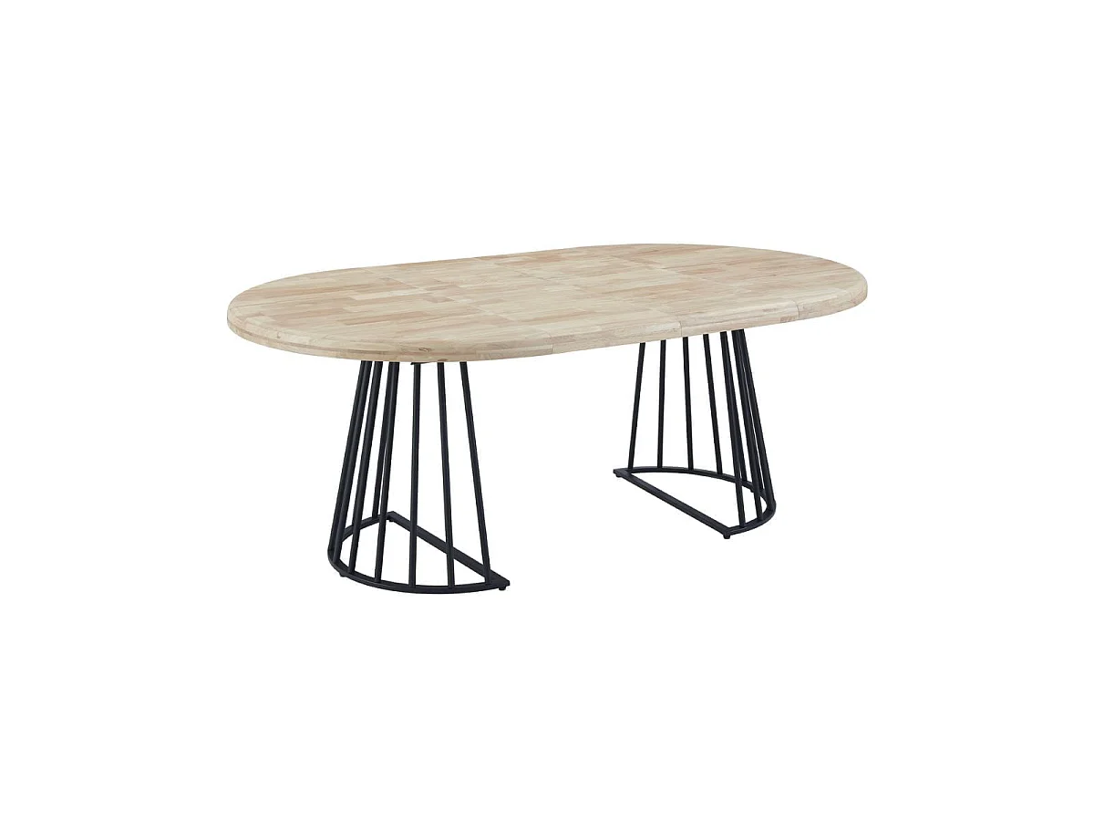 Mesa de comedor Brad extensible diseño redondo nordish/negro Ø120 cm Adec
