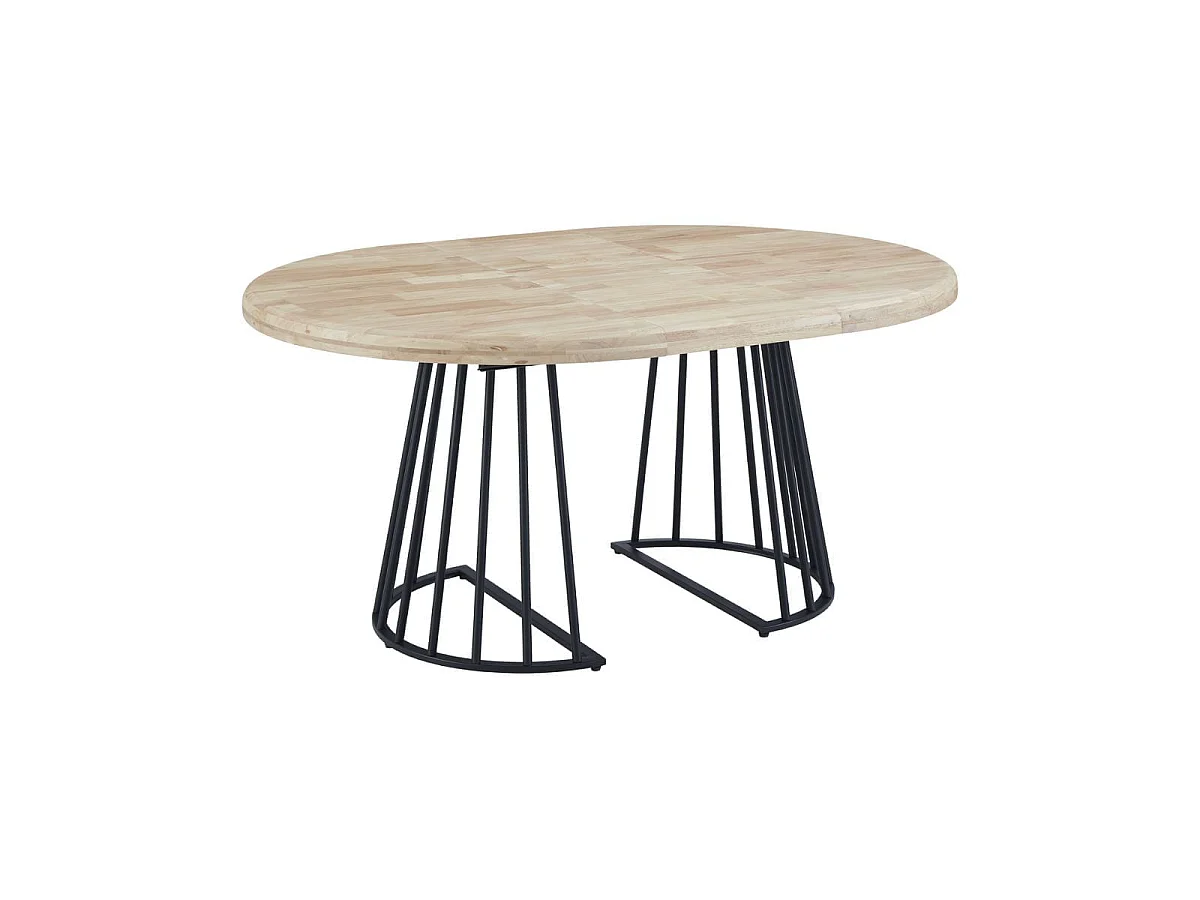 Mesa de comedor Brad extensible diseño redondo nordish/negro Ø120 cm Adec