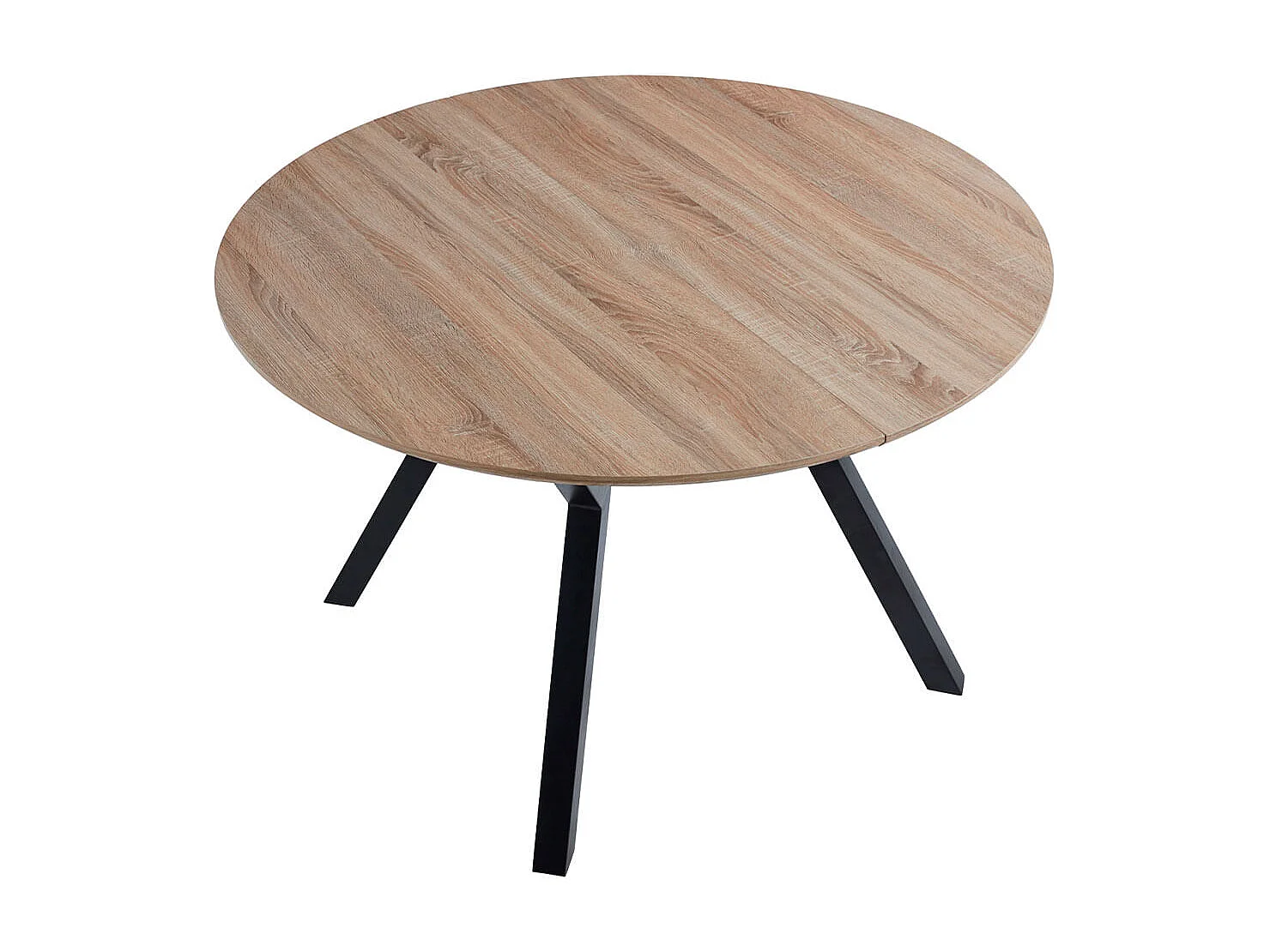 Mesa de comedor Delta extensible forma circular oak/negro 75x120-160x120 cm Adec