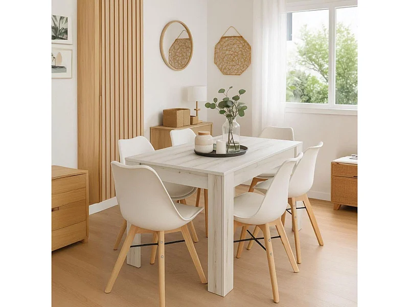 Mesa de comedor Bass extensible albo 76,1x140,4-200x90,4 cm