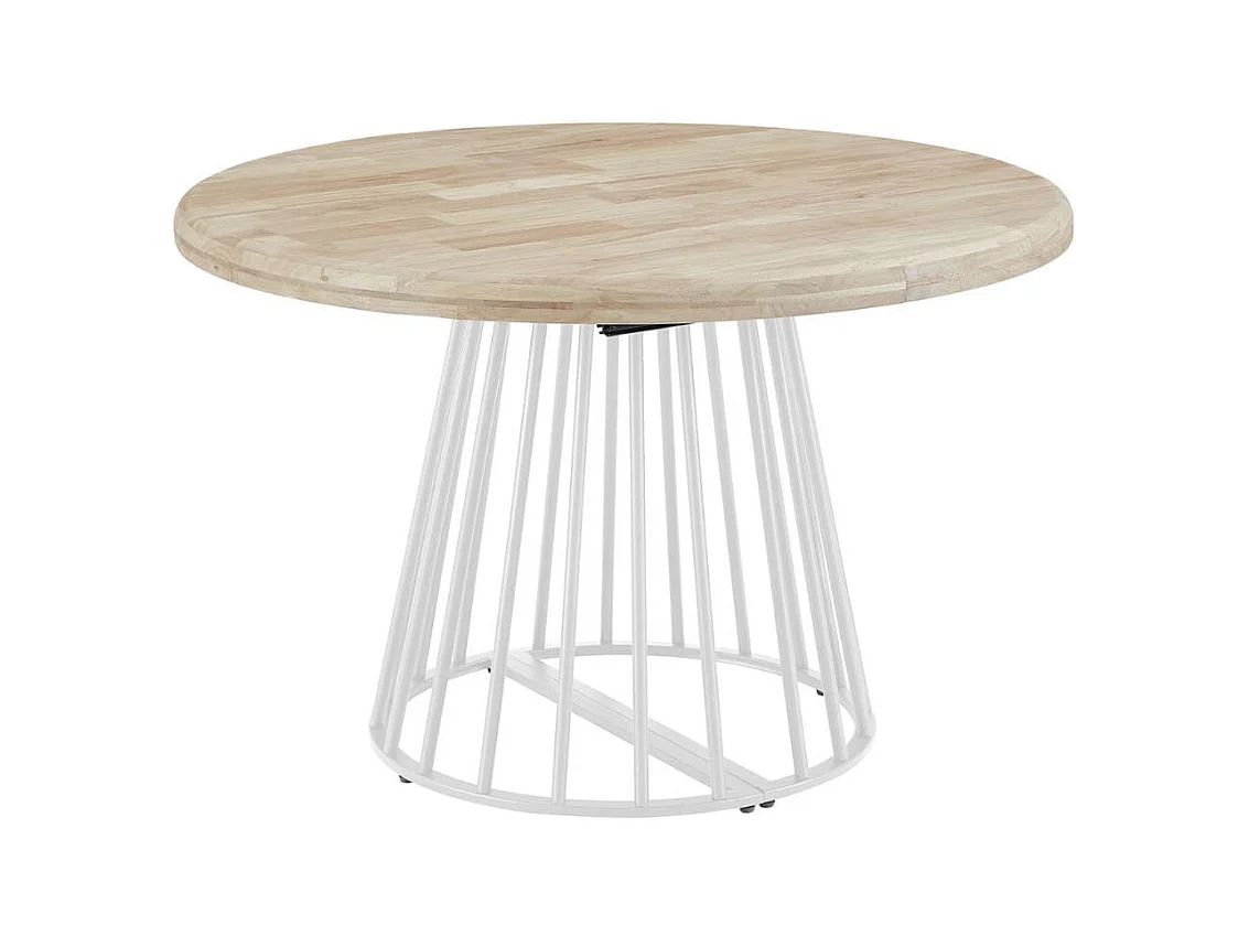 Mesa de comedor Brad extensible diseño redondo nordish/blanco Ø120 cm Adec