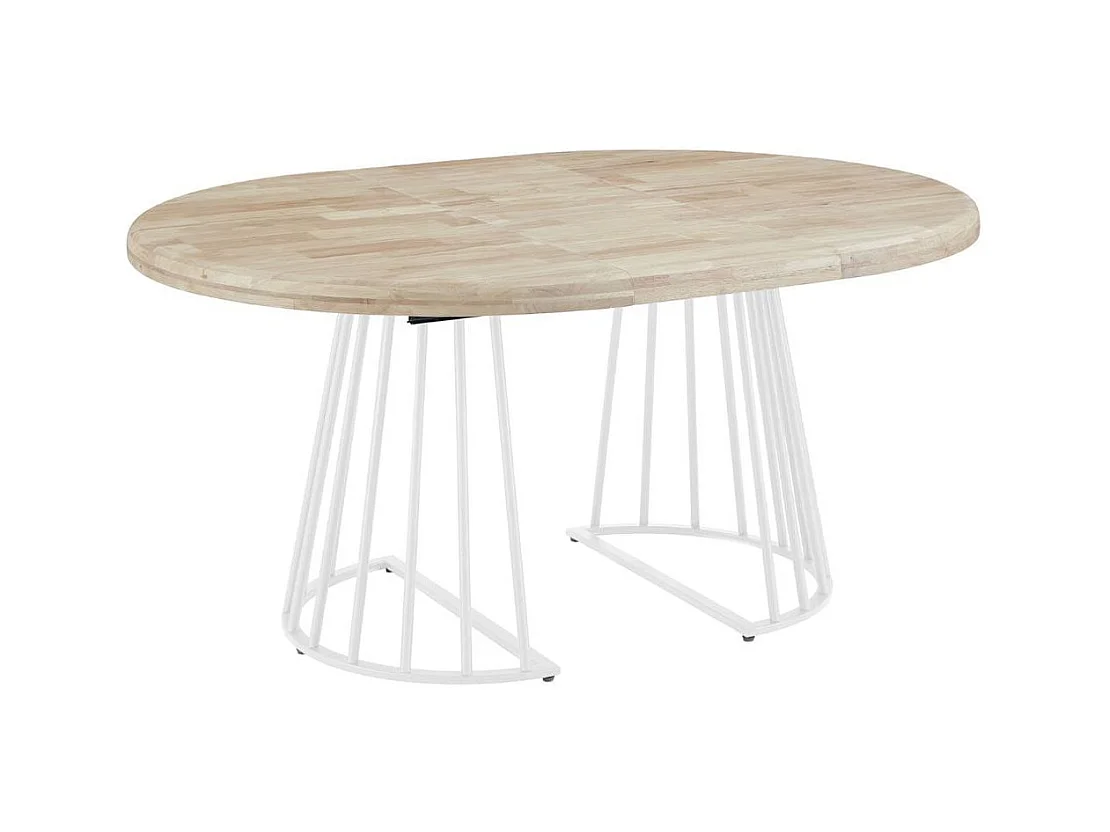 Mesa de comedor Brad extensible diseño redondo nordish/blanco Ø120 cm Adec