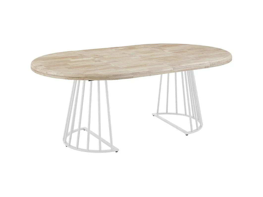 Mesa de comedor Brad extensible diseño redondo nordish/blanco Ø120 cm Adec