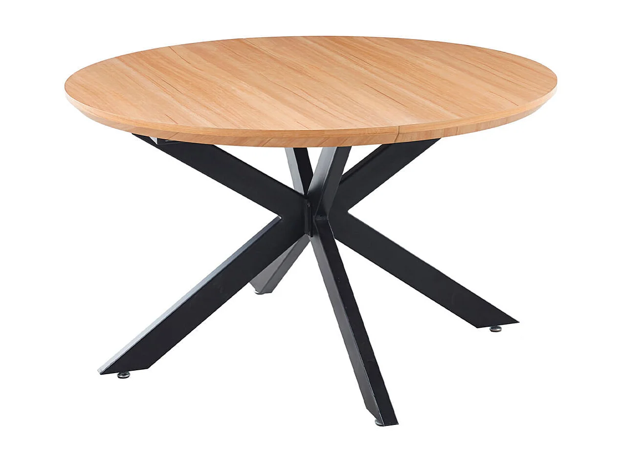 Mesa de comedor redonda extensible Cross natural/negro 76x130-170-210x130 cm Adec