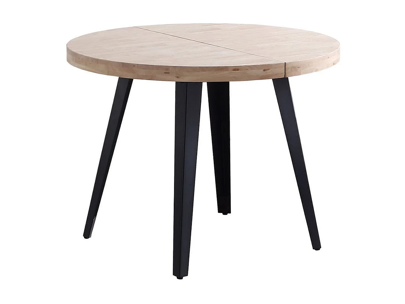 Mesa de comedor extensible Berg diseño redondo roble nordish/negro 76x120-160-200x120 cm Adec