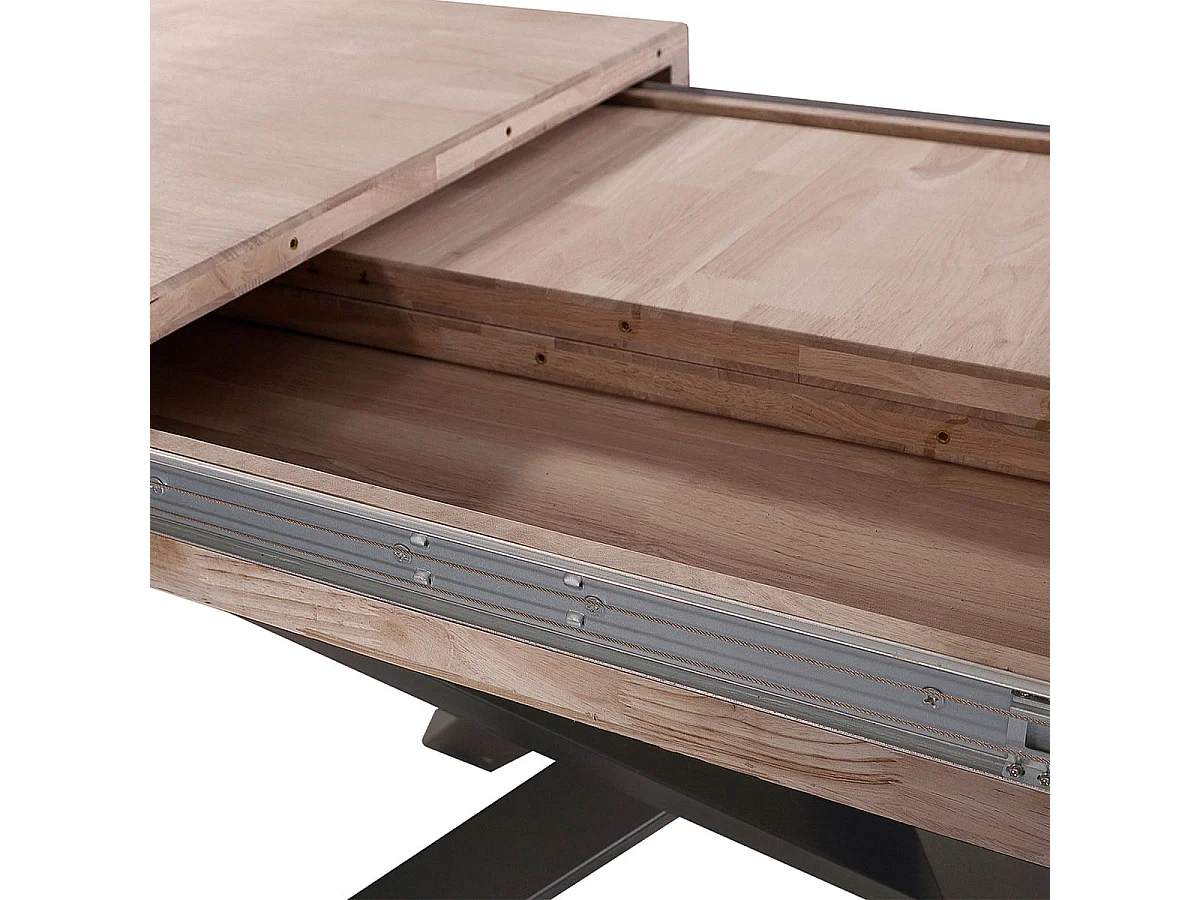 Mesa de comedor Xena extensible forma rectangular roble Honey/negro 76x160-200-240x90 cm Adec