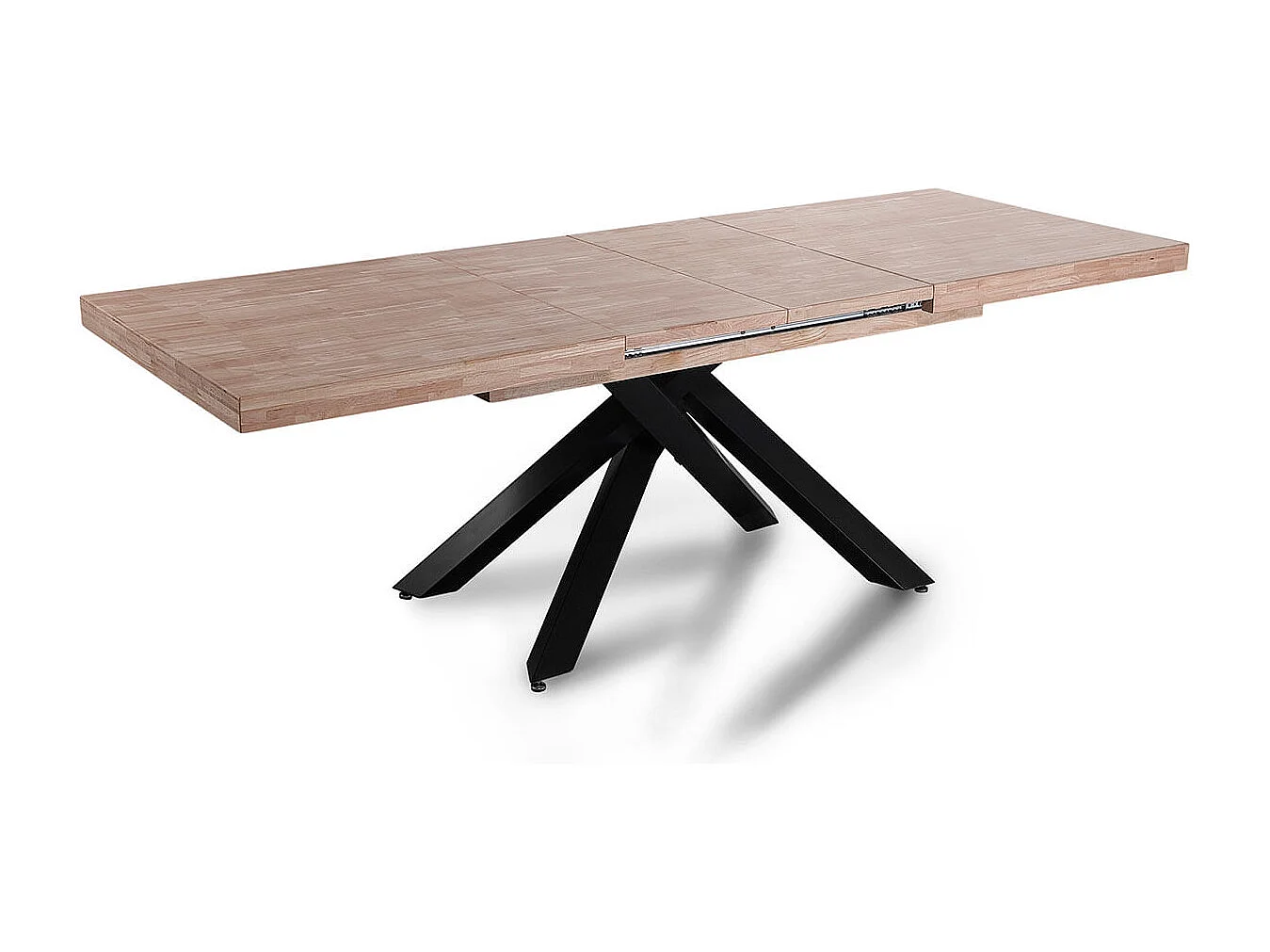Mesa de comedor Xena extensible forma rectangular roble Honey/negro 76x160-200-240x90 cm Adec