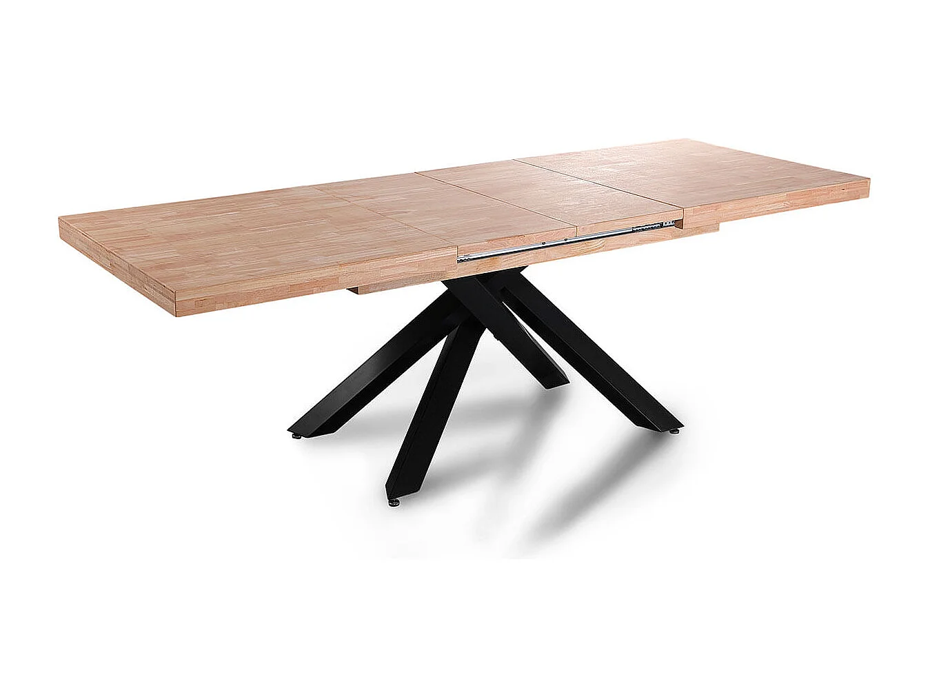 Mesa de comedor Xena extensible forma rectangular roble Nordish/negro 76x140-180-220x90 cm Adec