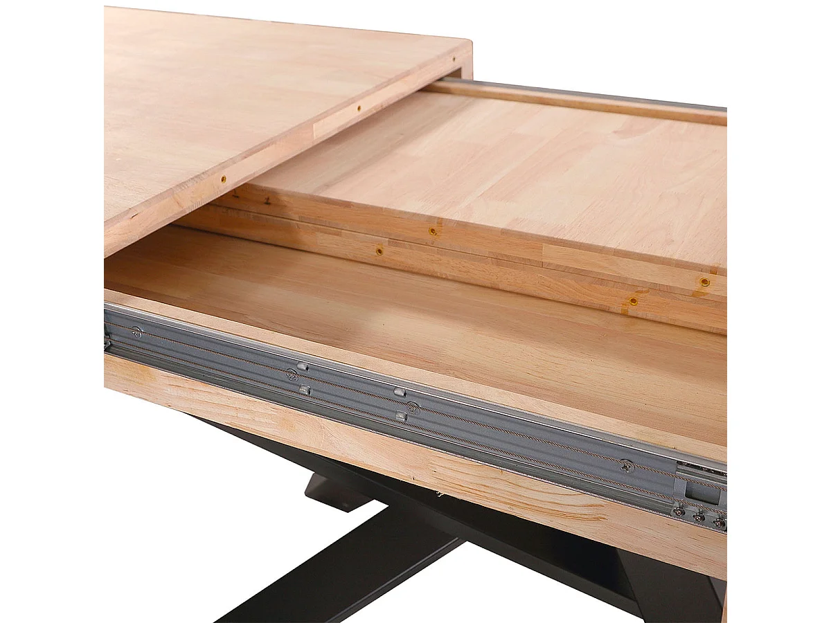 Mesa de comedor Xena extensible forma rectangular roble Nordish/negro 76x140-180-220x90 cm Adec