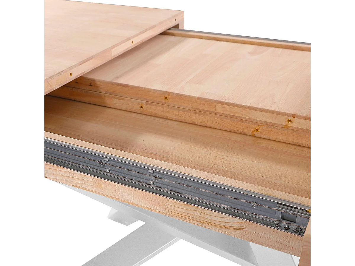 Mesa de comedor Xena extensible forma rectangular roble Nordish/blanco 76x140-180-220x90 cm Adec