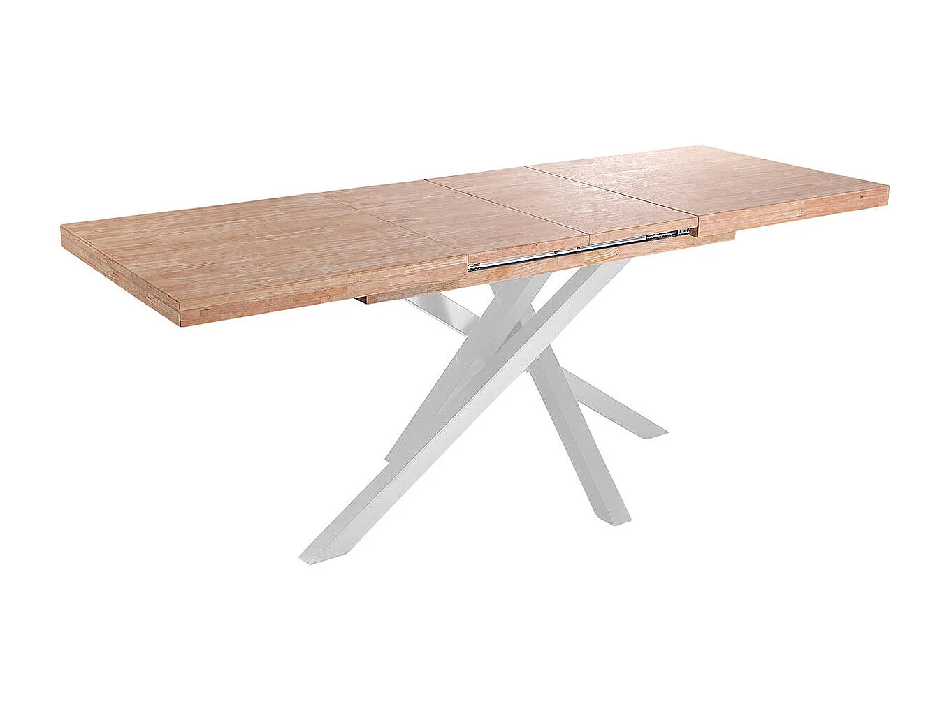 Mesa de comedor Xena extensible forma rectangular roble Nordish/blanco 76x140-180-220x90 cm Adec