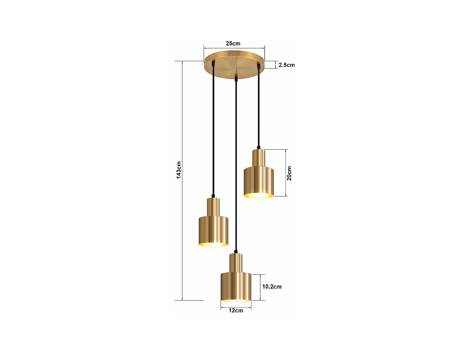 NETTLIFE hanglamp eettafel hanglamp vintage hanglamp 3 vlams rond modern design E27