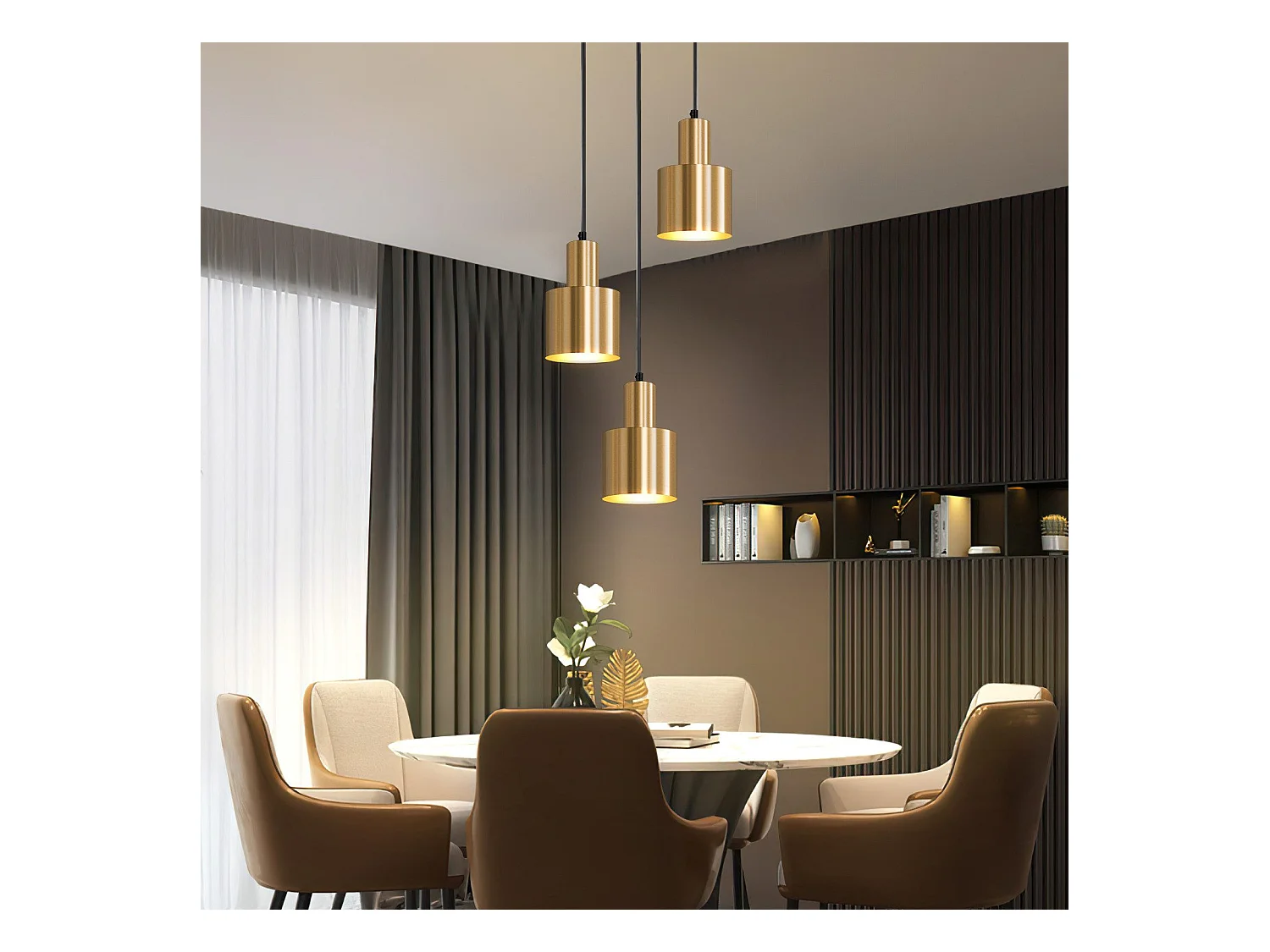 NETTLIFE suspension table à manger lampe suspendue lampe suspension vintage 3 flammes ronde design moderne E27