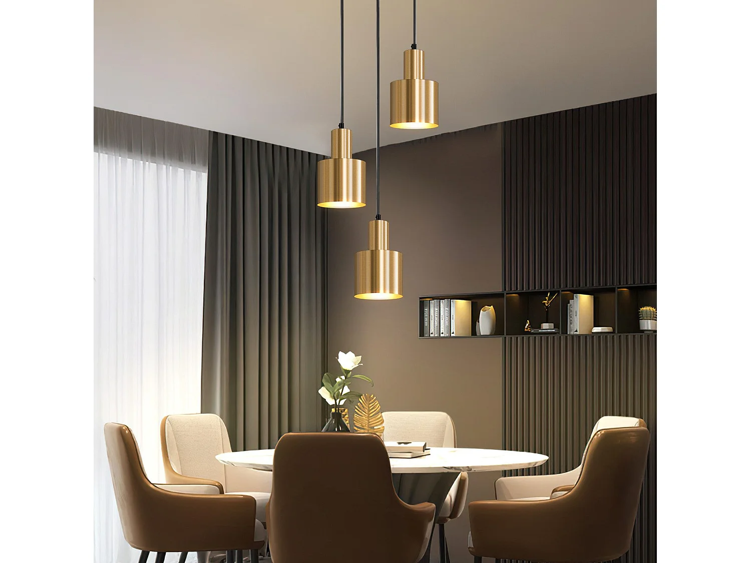 NETTLIFE suspension table à manger lampe suspendue lampe suspension vintage 3 flammes ronde design moderne E27