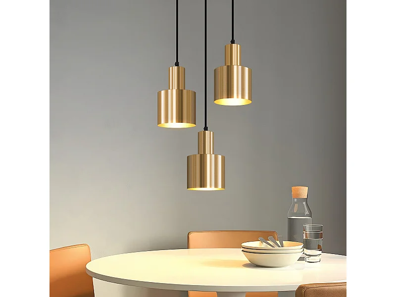 NETTLIFE suspension table à manger lampe suspendue lampe suspension vintage 3 flammes ronde design moderne E27