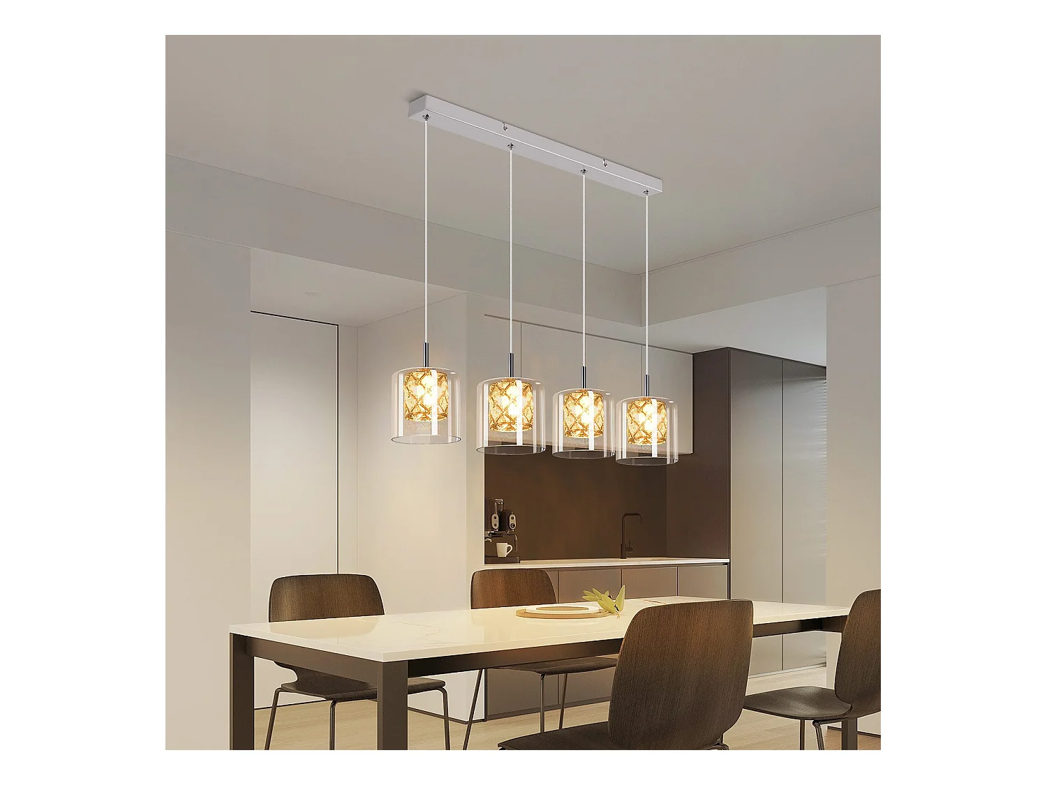 NETTLIFE Moderne kristallen G9 glazen hanglamp voor de eetkamer, in hoogte verstelbaar