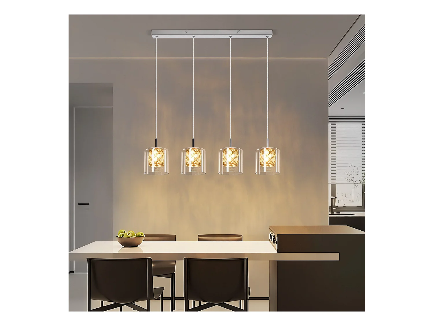 NETTLIFE Moderne kristallen G9 glazen hanglamp voor de eetkamer, in hoogte verstelbaar