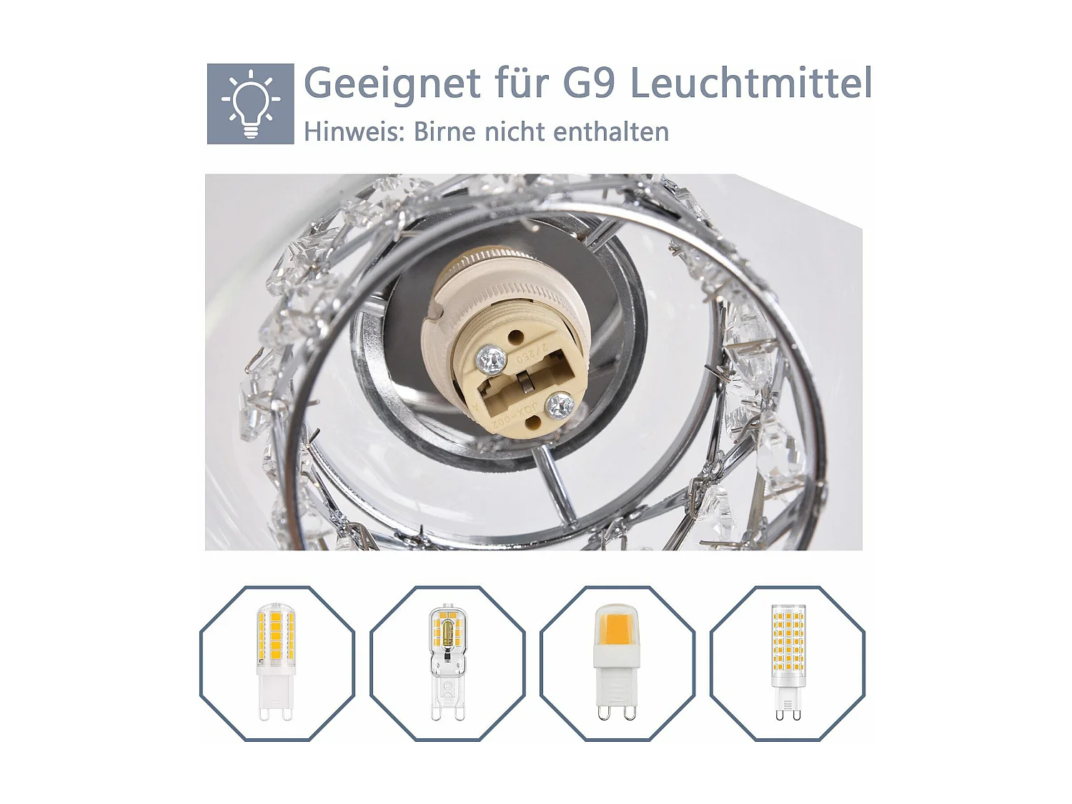 NETTLIFE Lampe Suspendue Pour Salle à Manger En Verre G9 Cristal Moderne à Hauteur Réglable