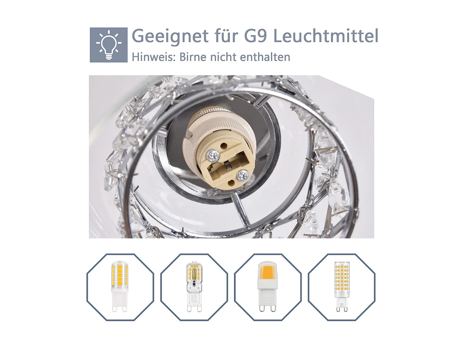 NETTLIFE Lampe Suspendue Pour Salle à Manger En Verre G9 Cristal Moderne à Hauteur Réglable