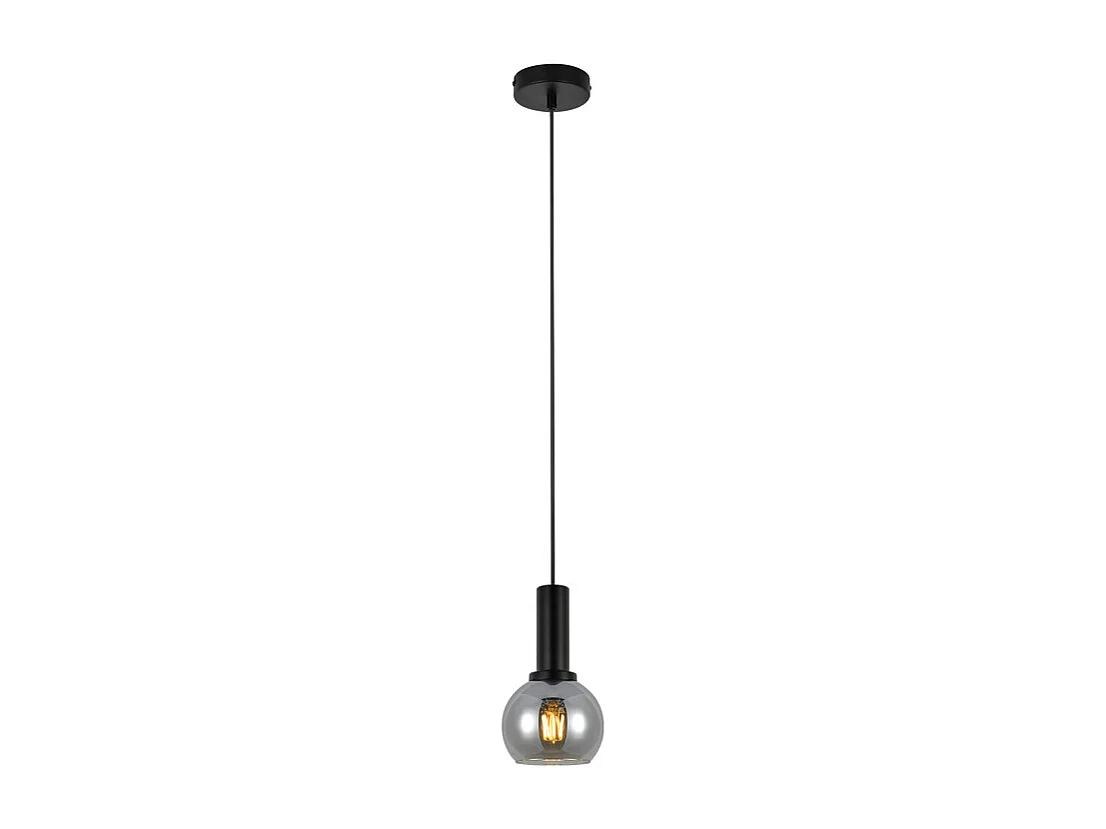 Lampe suspendue NETTLIFE vintage pour table à manger - Lampe suspendue 1 flamme en verre noir industrielle E27