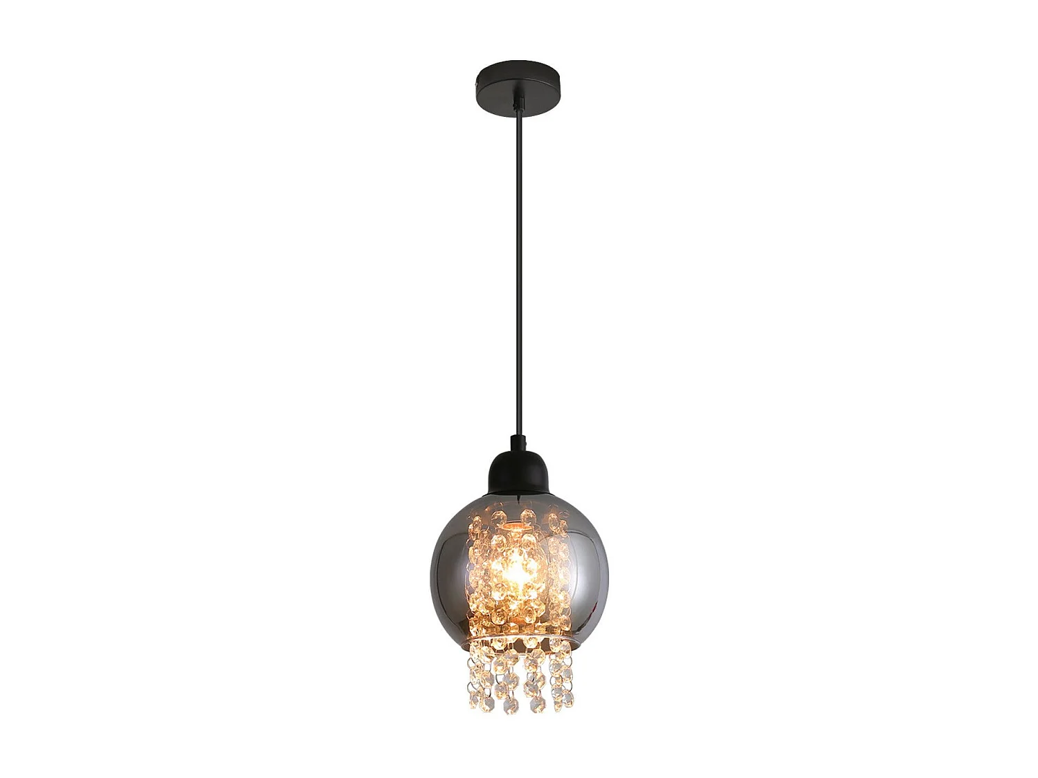 NETTLIFE Lampe Suspendue Pour Table à Manger En Cristal Noir E27 Lampe Suspendue Moderne Pour Salon