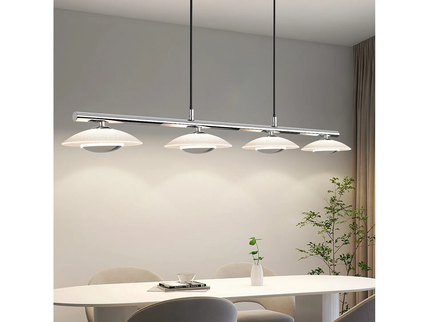 NETTLIFE lampa wisząca LED stół jadalny nowoczesny design lampa wisząca do jadalni salon 4 płomienie 3000K