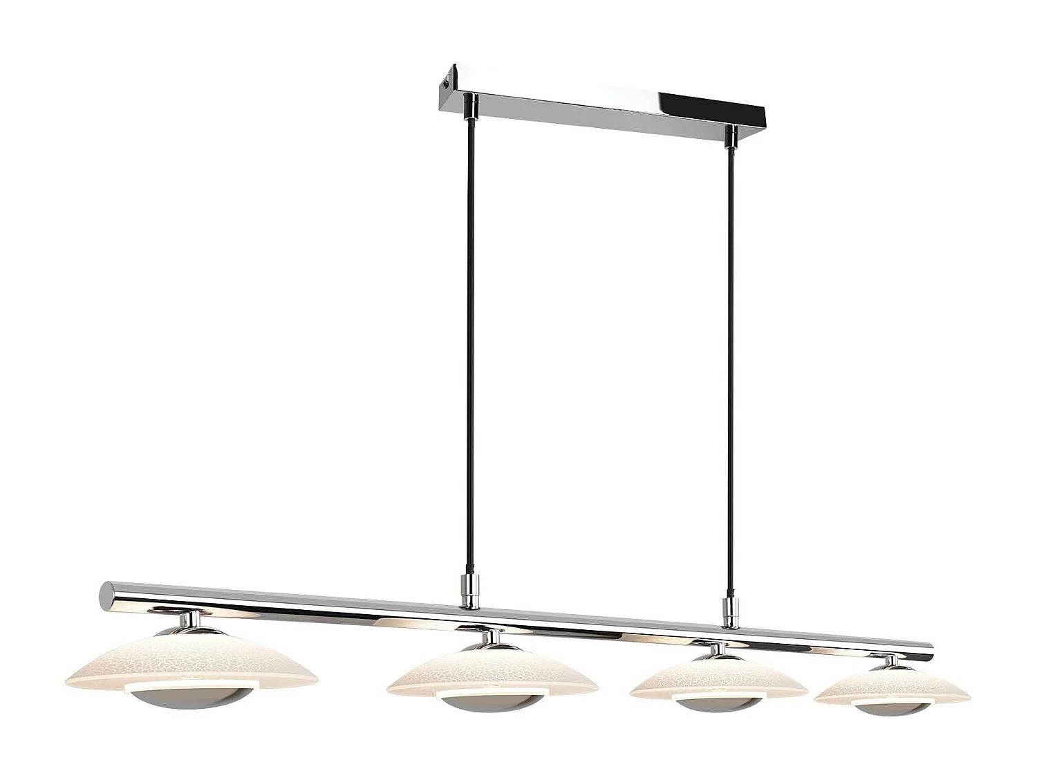 NETTLIFE LED Hanglamp - chroomglas - 24W eetkamerlamp - moderne hanglamp - 4 lichts - 3000K warm wit - metaal - voor woonkamer | slaapkamer | keuken