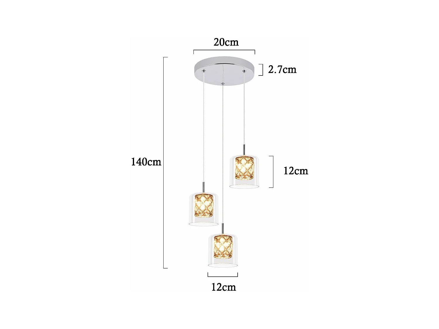 NETTLIFE Lampe Suspendue Pour Salle à Manger En Verre G9 Cristal Moderne à Hauteur Réglable