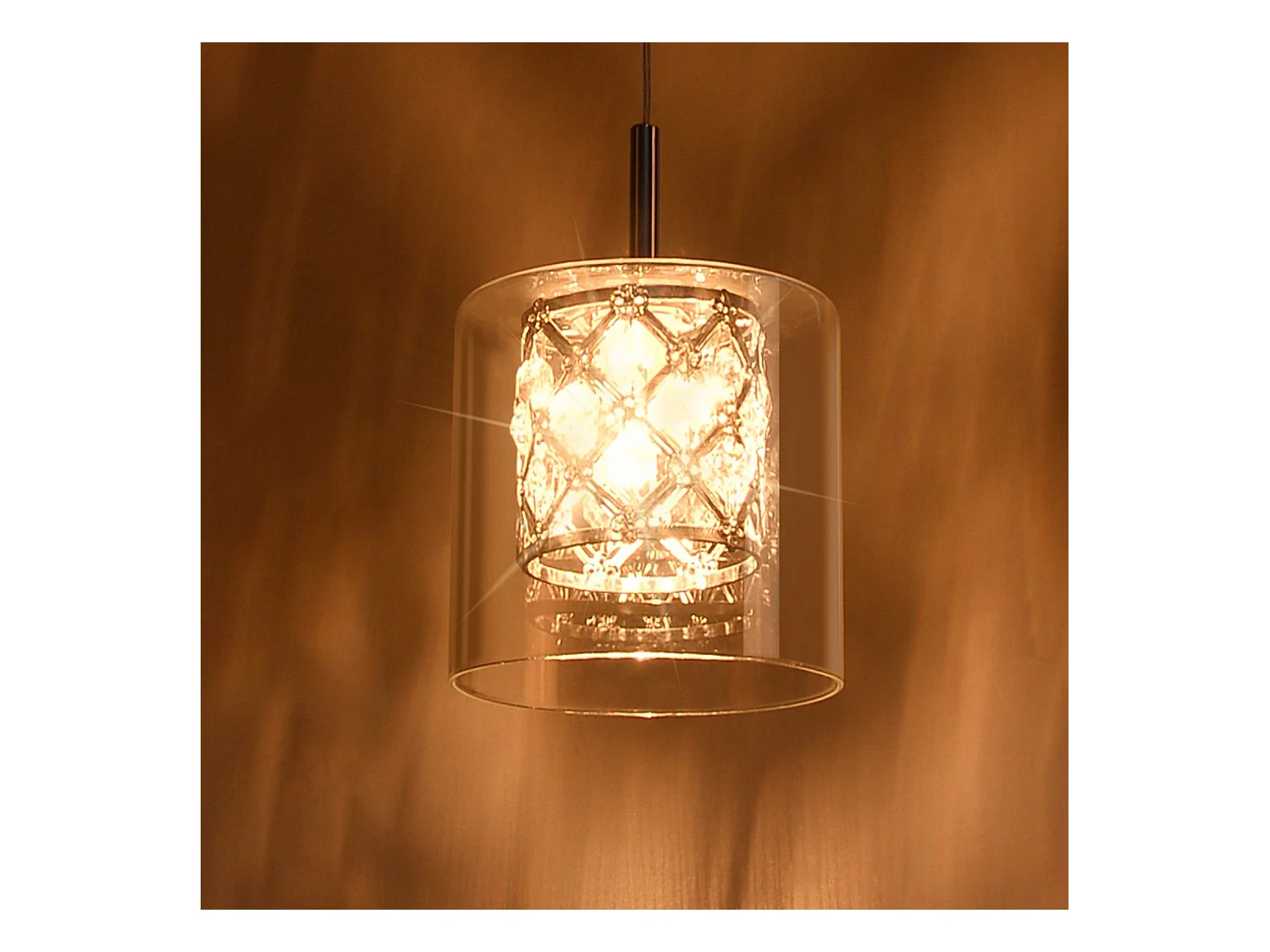 NETTLIFE Lampe Suspendue Pour Salle à Manger En Verre G9 Cristal Moderne à Hauteur Réglable