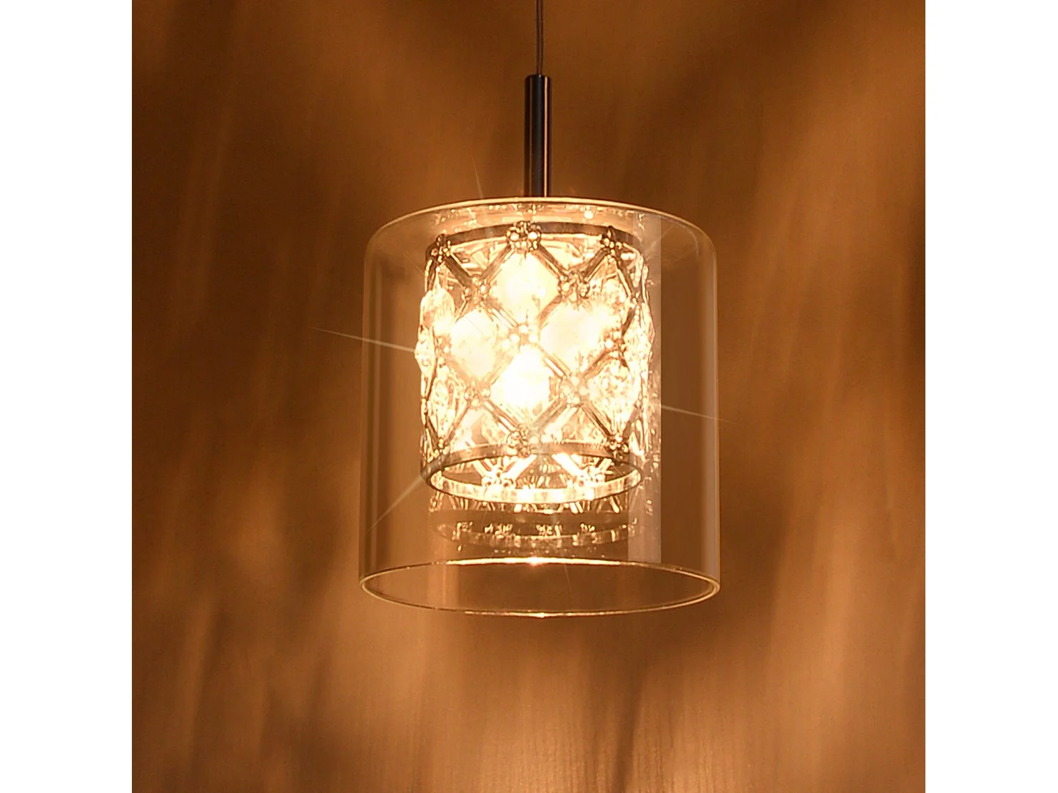 NETTLIFE Lampe Suspendue Pour Salle à Manger En Verre G9 Cristal Moderne à Hauteur Réglable