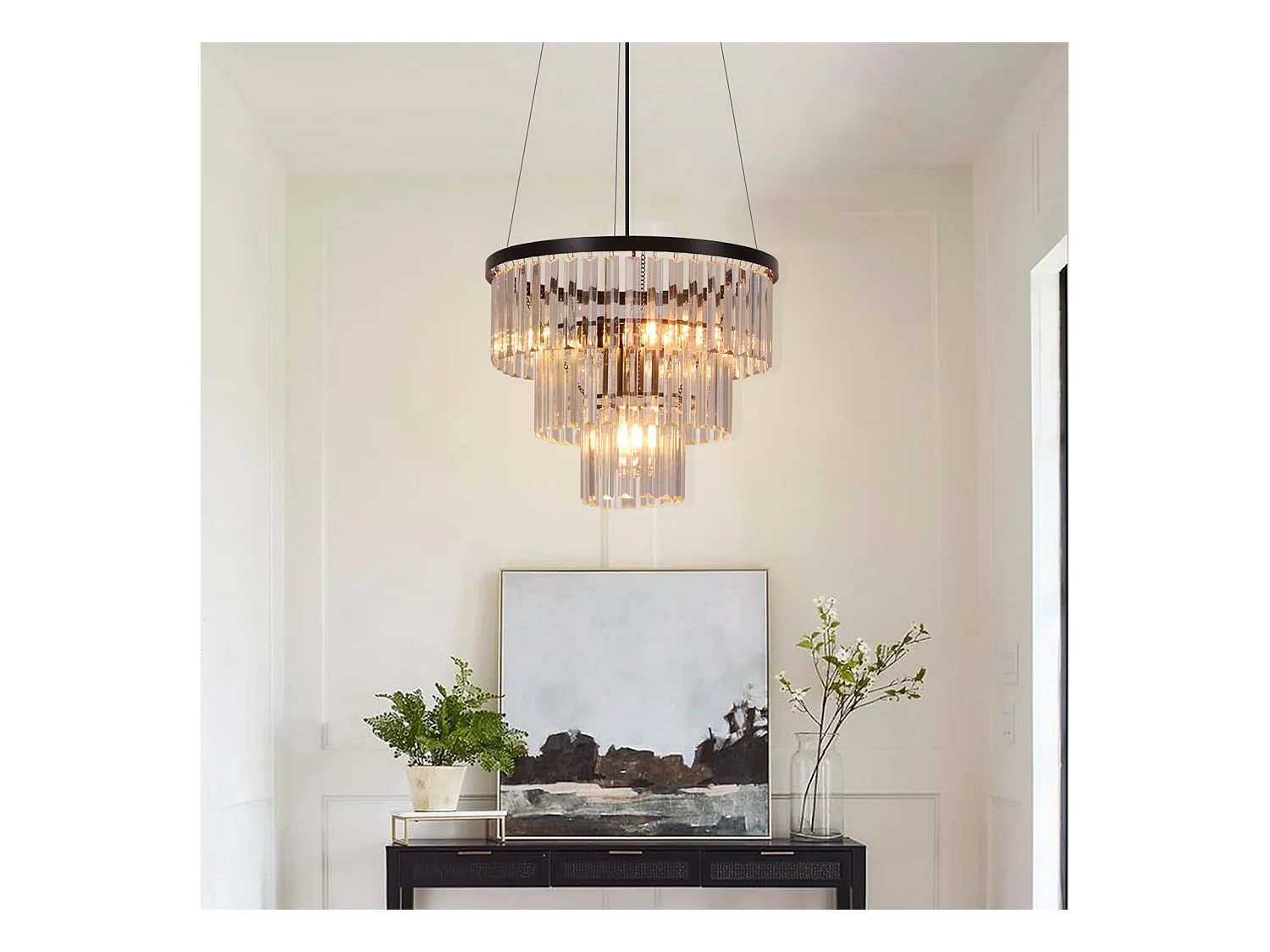 NETTLIFE Suspension Table à manger Lampe de salle à manger Suspendue Lampe suspendue E27 Lampe de salon Chambre Noir