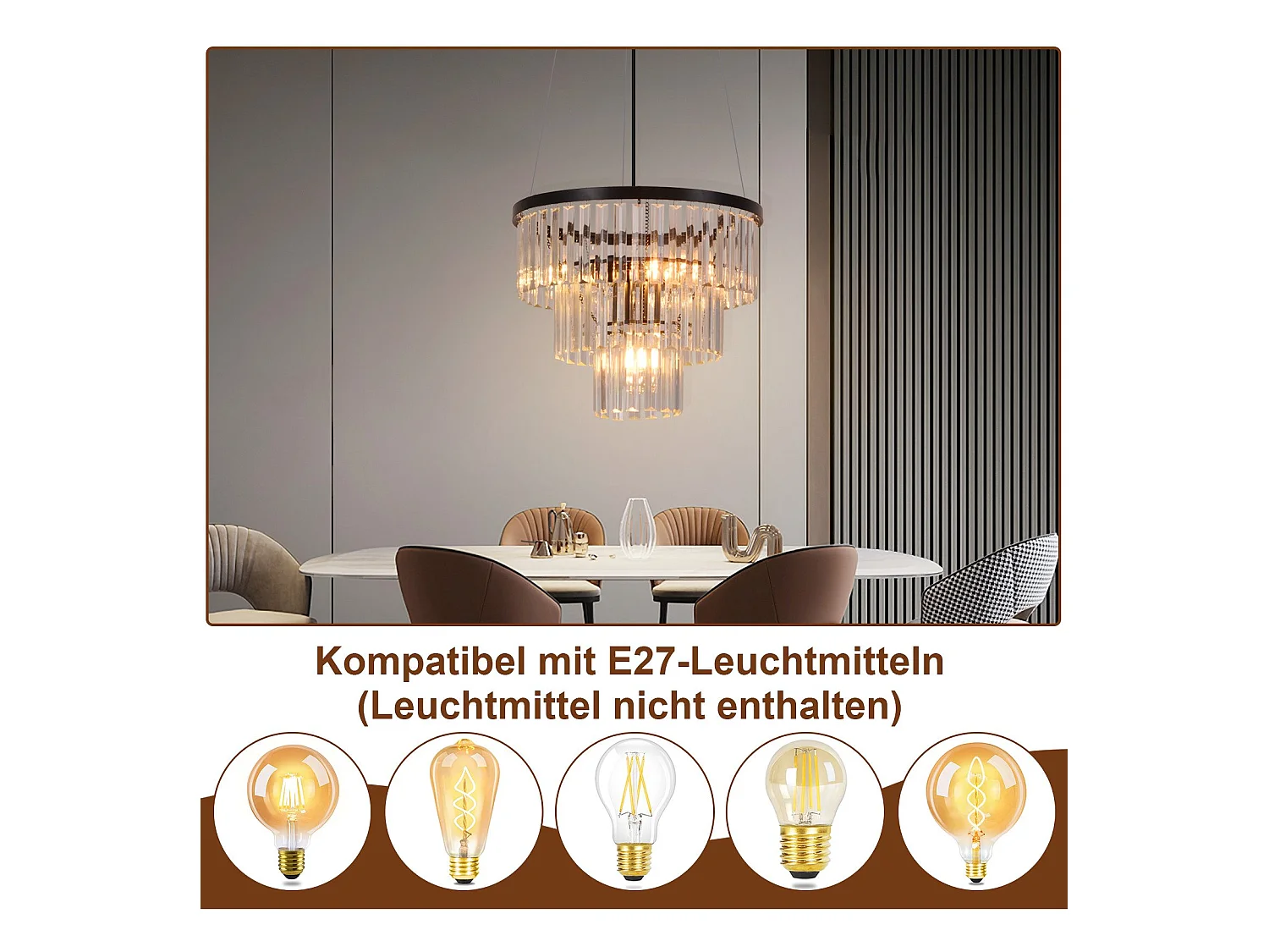 NETTLIFE Suspension Table à manger Lampe de salle à manger Suspendue Lampe suspendue E27 Lampe de salon Chambre Noir