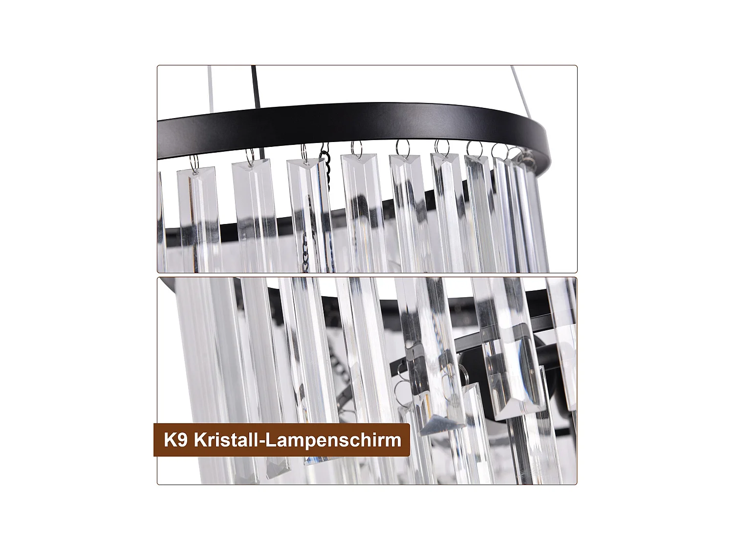 NETTLIFE Suspension Table à manger Lampe de salle à manger Suspendue Lampe suspendue E27 Lampe de salon Chambre Noir