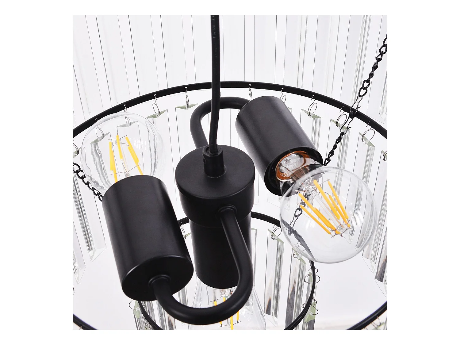 NETTLIFE Suspension Table à manger Lampe de salle à manger Suspendue Lampe suspendue E27 Lampe de salon Chambre Noir