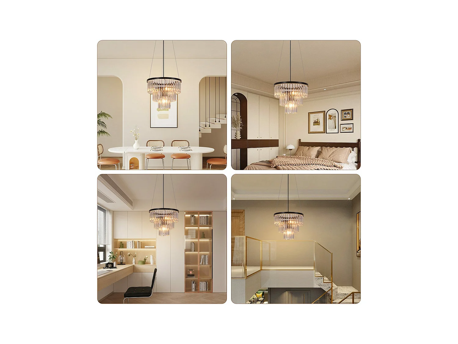 NETTLIFE Suspension Table à manger Lampe de salle à manger Suspendue Lampe suspendue E27 Lampe de salon Chambre Noir