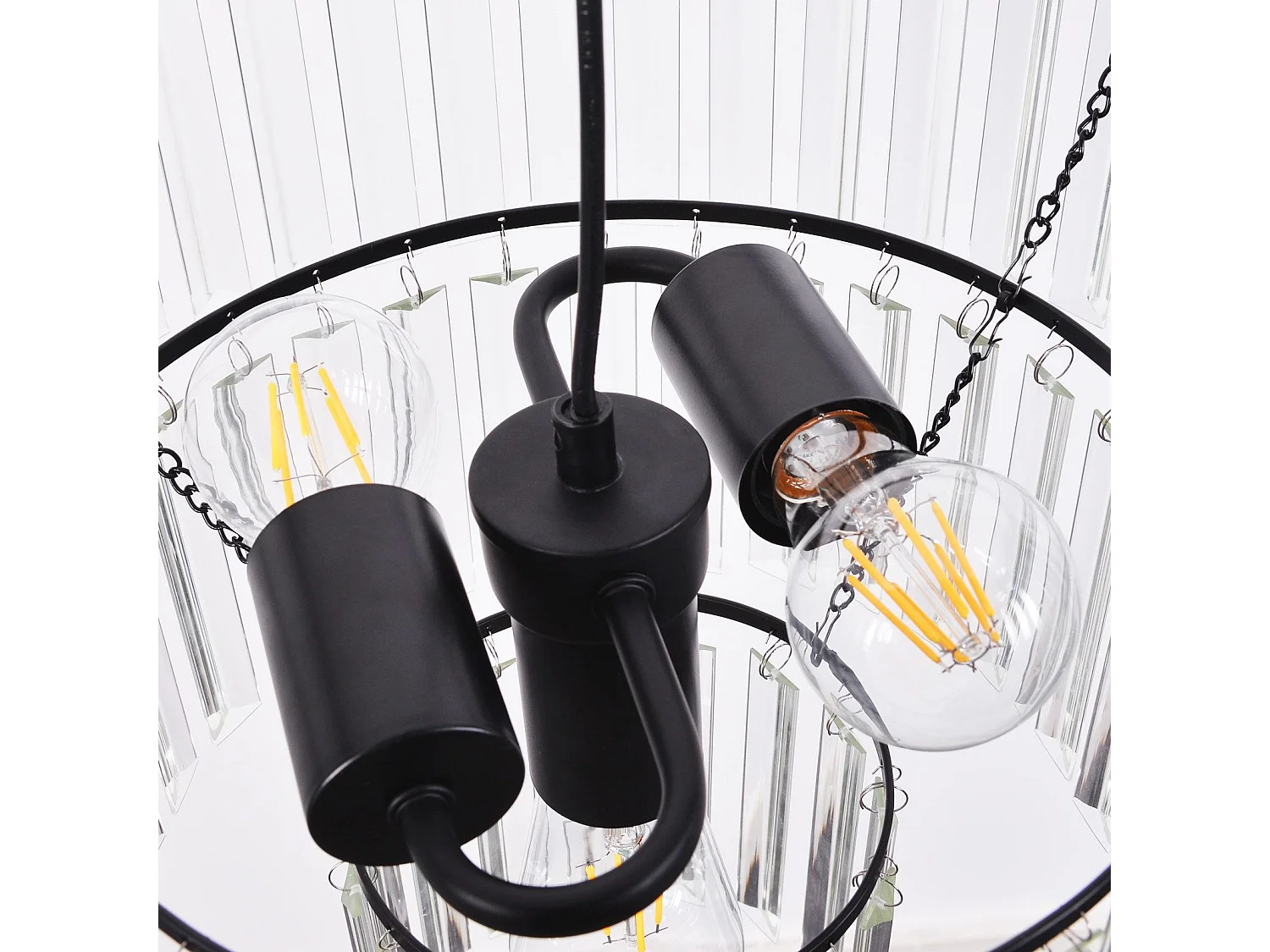 NETTLIFE Suspension Table à manger Lampe de salle à manger Suspendue Lampe suspendue E27 Lampe de salon Chambre Noir